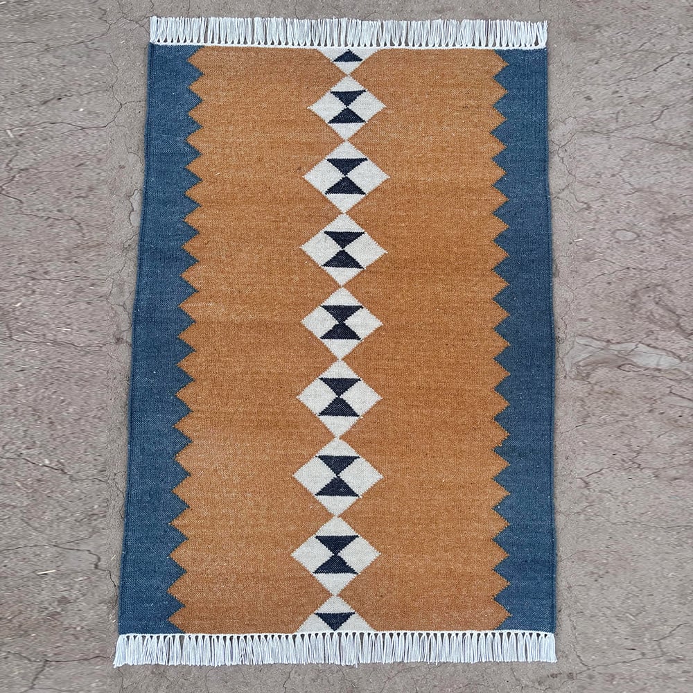 Handcrafted Wool Multicolor Vintage Dhurrie For Home